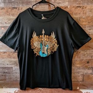 NWT Boho "Born To Be Wild" Guitar Graphic Black Tee